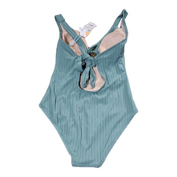 Kona Sol Women's Light Blue Striped One-Piece Swimsuit Size S - Picture 12 of 14
